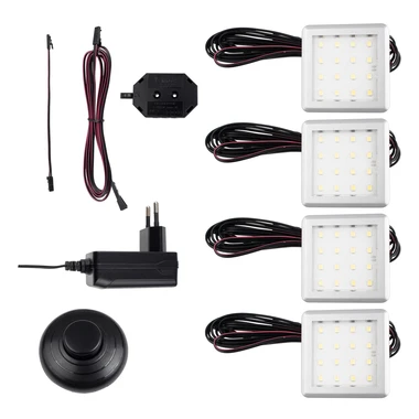 Osvětlení SQUARE 4-bodové, s vypínačem, teplá barva