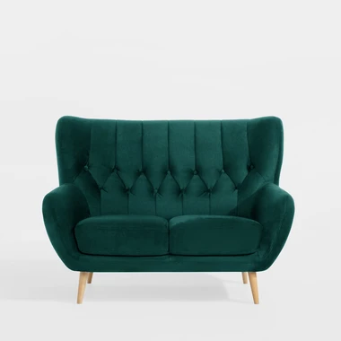 Tmavě zelená dvoumístná pohovka KELSO