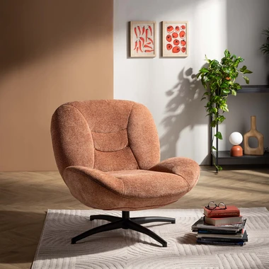 Otočné křeslo DIAMANTU cihlové