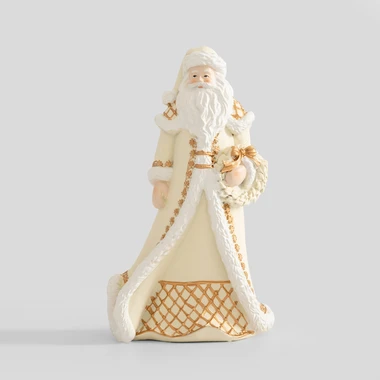 Vánoční dekorace Mikuláš bílo-zlatý