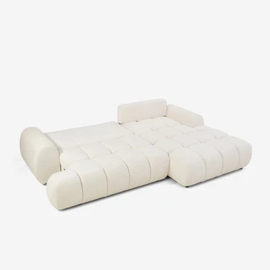 Rozkládací rohová sedačka krémová BELLINI M pravá