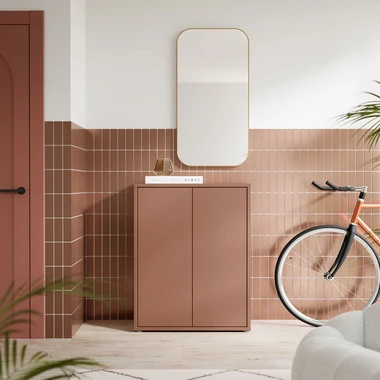 Nízký 2-dveřový botník ALICE SPRINGS terakota