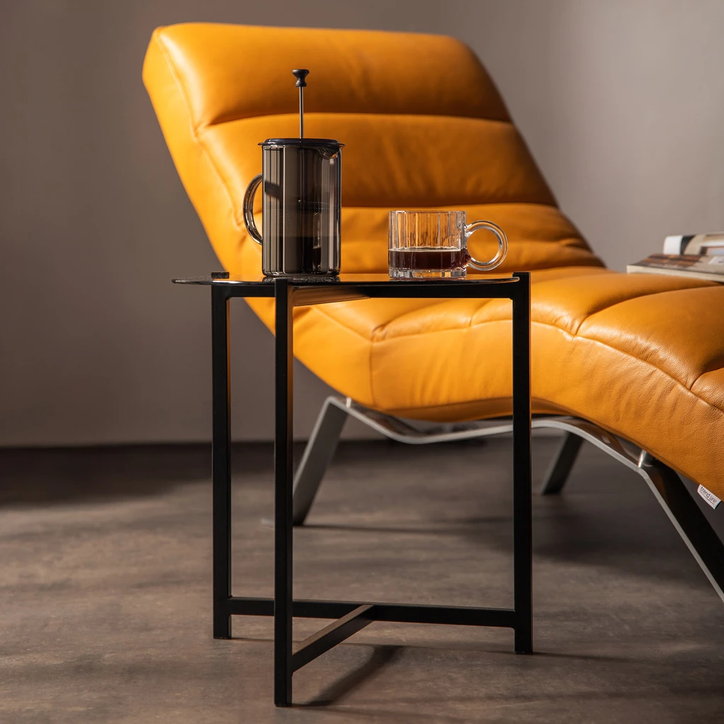 Stolik ze szklanym blatem STRELLICE 50 cm Stolek se skleněnou deskou STRELLICE 50 cm