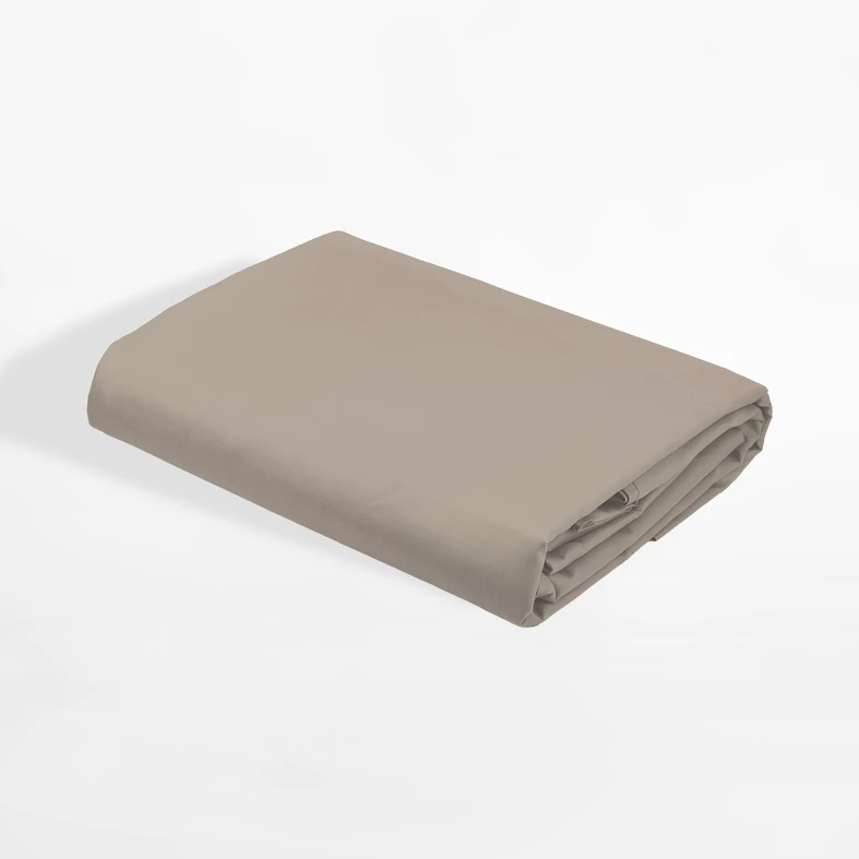 Taupe saténové prostěradlo s gumou PURE 140x200 cm