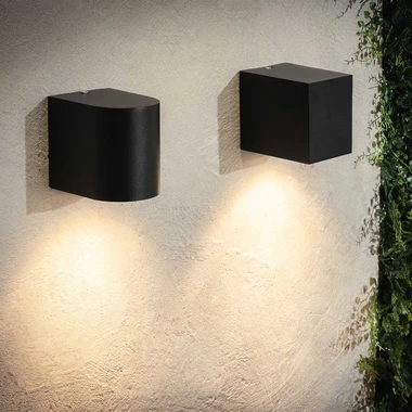 Černé venkovní nástěnné svítidlo HARMONIA ip44