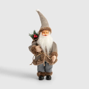 Vánoční figurka Mikuláš 40 cm šedohnědý
