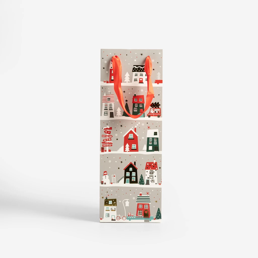 Dárková vánoční taška na láhev MIX