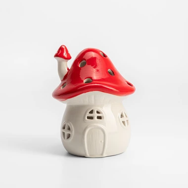 Dekorace LED domeček muchomůrka 14 cm