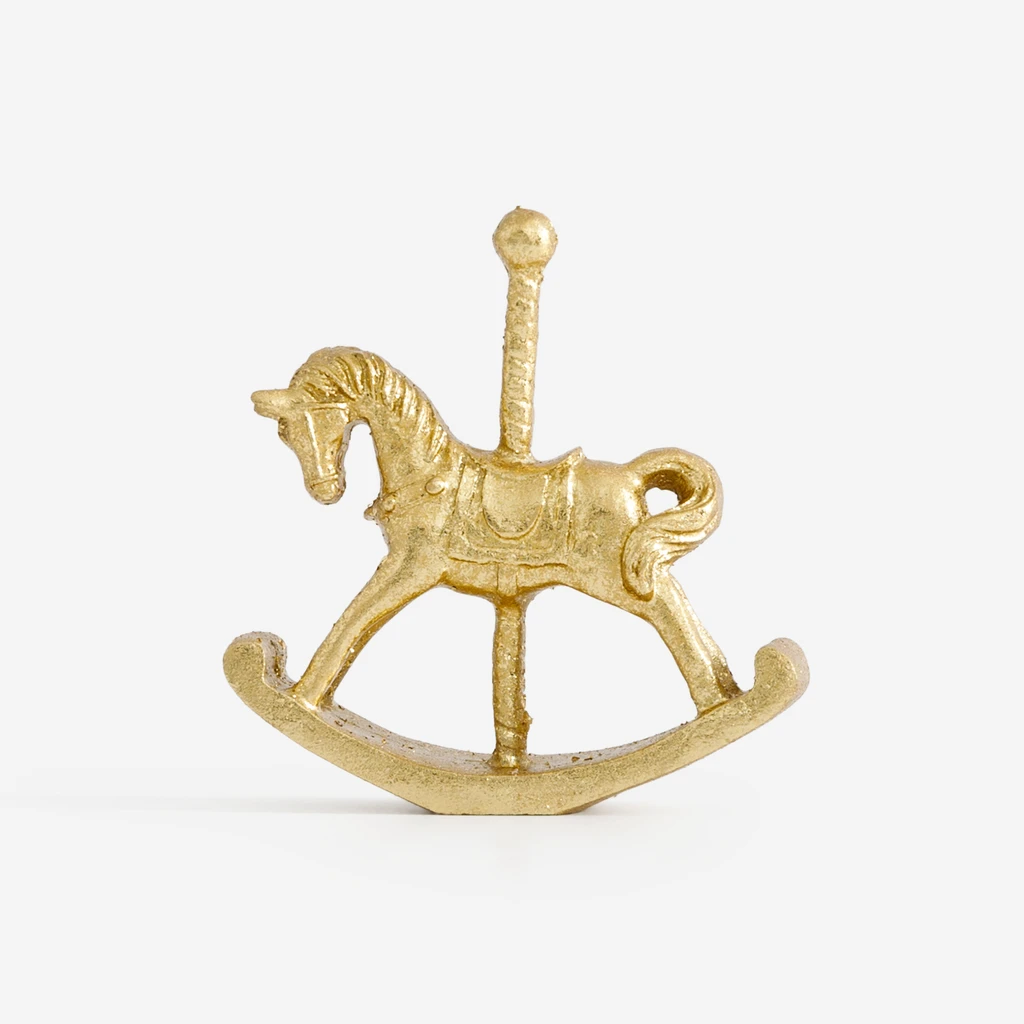 Dekorační figurka zlatý HOUPACÍ KONÍK 10 cm