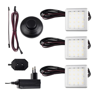 Osvětlení SQUARE 3bodové s vypínačem, studená barva