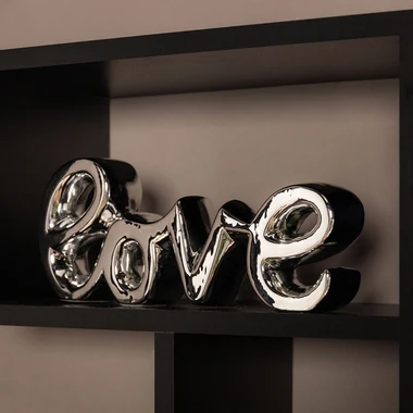 Ozdobný stříbrný nápis LOVE 29x11,4 cm