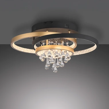 Černo-zlaté LED stropní svítidlo ROTAZO