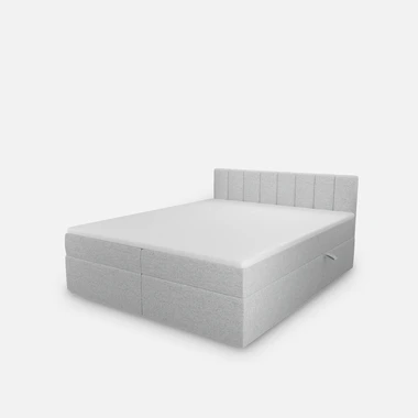 Postel boxspring se 2 úložnými prostory šedá PEDRO SOTTO PU 160x200 cm
