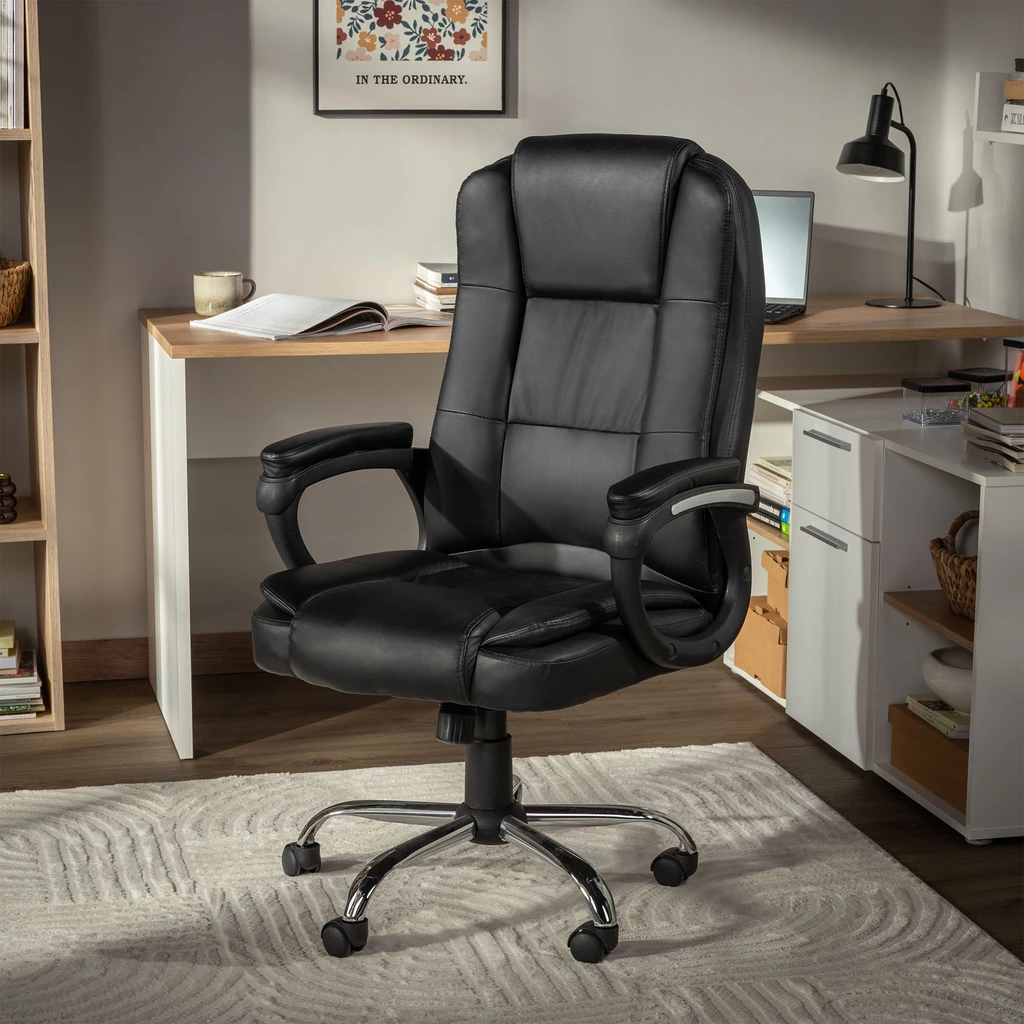 Fotel biurowy z ekoskóry UTVIK Kancelářská židle z ekokůže UTVIK