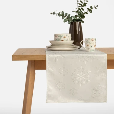 Bílý běhoun na stůl GLORIA 40x120 cm