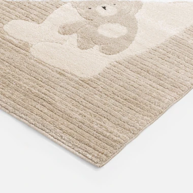 Krémový koberec s medvídkem KIDY 80x150 cm