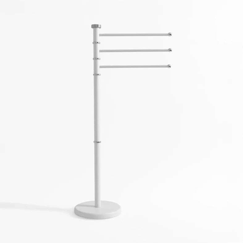 Stojanový věšák na ručníky bílý 90 cm