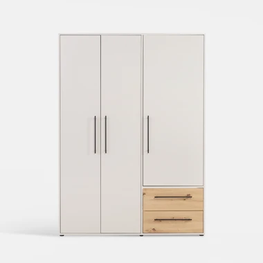 Šatní skříň se zásuvkami 3-dveřová CLOUDIN