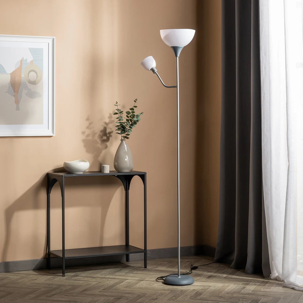 Stojací lampa stříbrná PESO