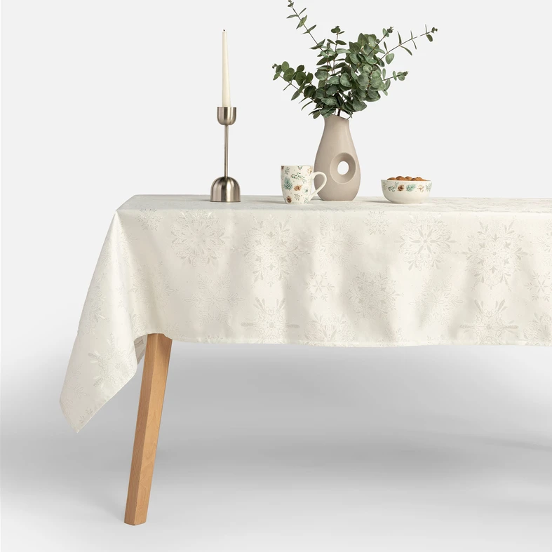 Vánoční ubrus bílý GLORIA 140x220 cm