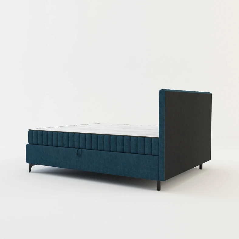 Postel boxspring VERONA 140x200 cm tmavě modrá