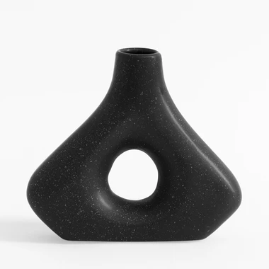 Geometrická černá váza 20 cm
