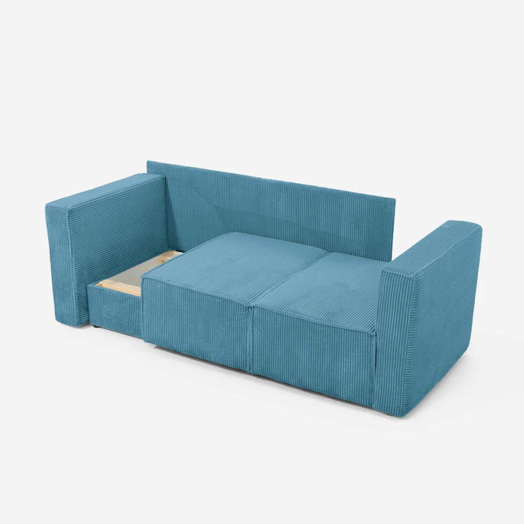 Ciepły turkus i miękkie siedzisko LUSO sprawiają, że odpoczynek staje się przyjemnością.