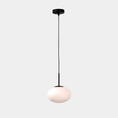 Závěsné svítidlo s bílým stínidlem UFO 20 cm bílo-černé