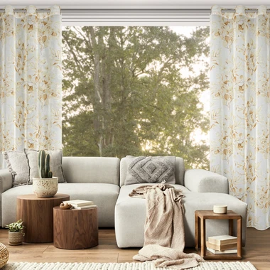 Béžovo-zlatý závěs na průchodkách AVA 140x250 cm