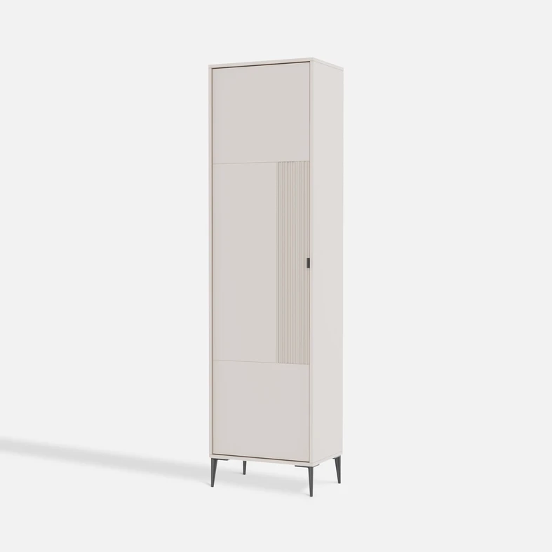 Szafa wysoka INERTIA kaszmir Szafa INERTIA – lekka, nowoczesna i łatwa w pielęgnacji, idealna do mniejszych pomieszczeń.