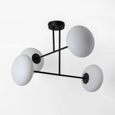 Černé stropní svítidlo 4 oválná stínidla MILO 60x60 cm