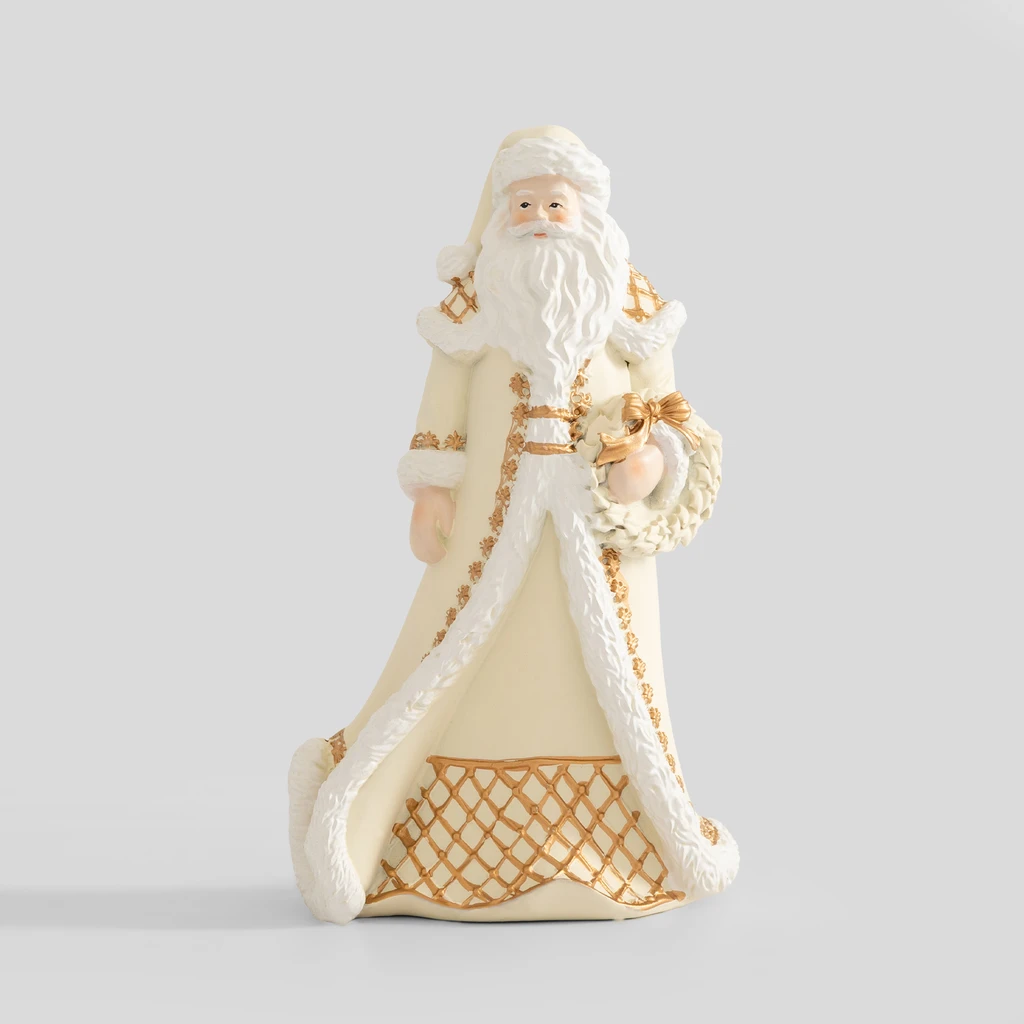 Vánoční dekorace Mikuláš bílo-zlatý