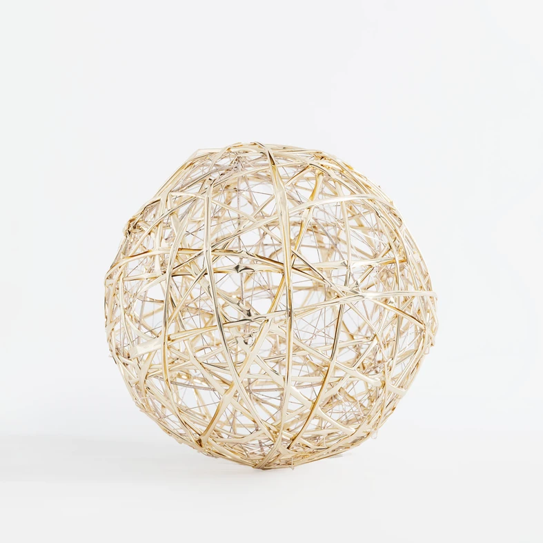 Dekorace LED koule šampaňské zlato, 20 cm