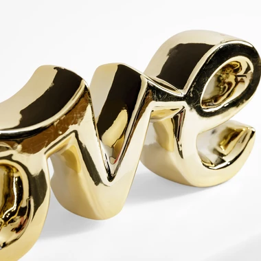 Dekorativní zlatý nápis LOVE 29x11,4 cm