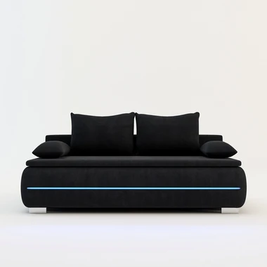 Černá pohovka s led páskem TEKLA