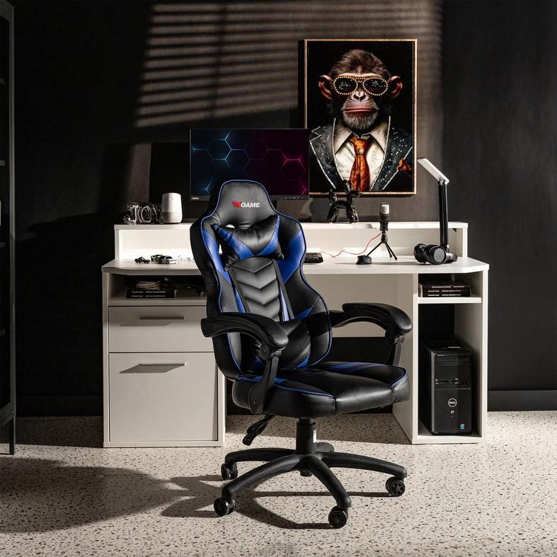 Biurko gamingowe TEZAUR białe Psací stůl TEZAUR bílý