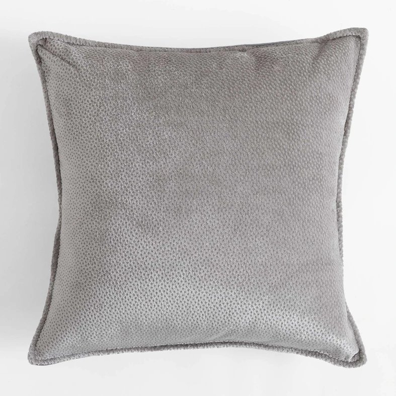 Szenilowa szara poszewka ozdobna