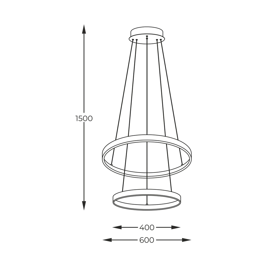 2-pierścieniowa lampa BRENO z powodzeniem rozjaśni przestrzeń oraz doda Twojemu salonowi nowoczesnego charakteru.