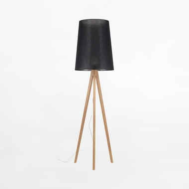 Stojací lampa s černým stínidlem WALZ