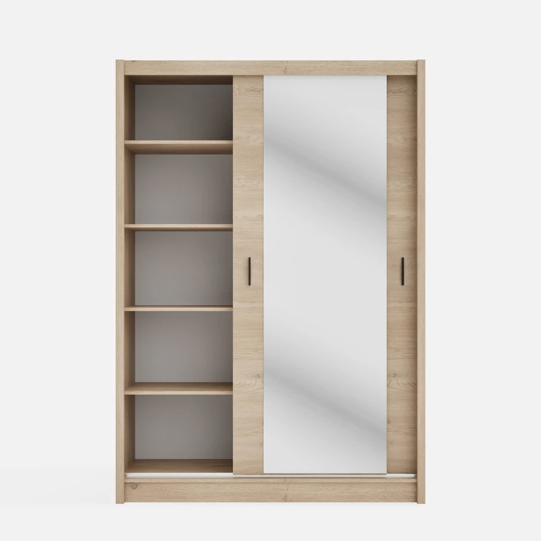 Skříň s posuvnými dveřmi INES se zrcadlem 150 cm dub cremona