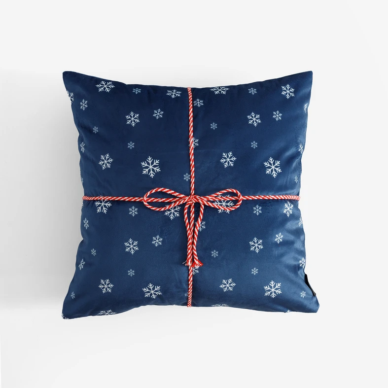 Vánoční povlak na polštář tmavě modrý GIFT 45x45 cm