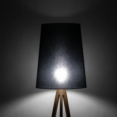 Stojací lampa s černým stínidlem WALZ