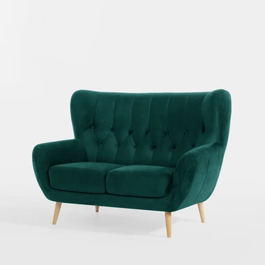 Tmavě zelená dvoumístná pohovka KELSO