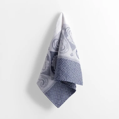 Bílo-modrá kuchyňská utěrka na mytí z egyptské bavlny ANKARA 50x70 cm