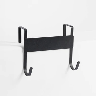 Černý věšák na dveře 12x7,5x10,5 cm