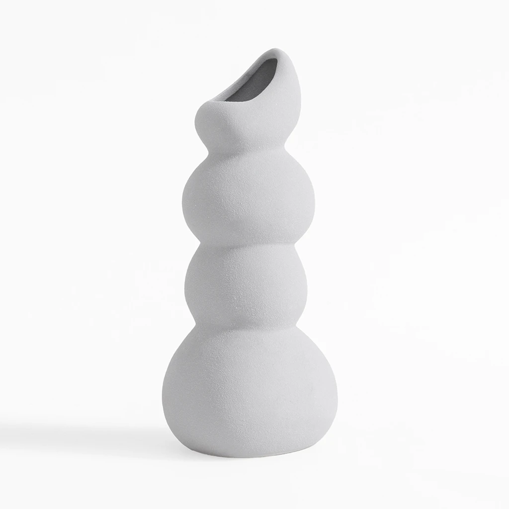 Šedá váza sněhulák 24,2 cm