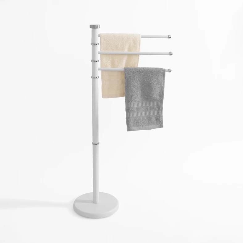 Stojanový věšák na ručníky bílý 90 cm