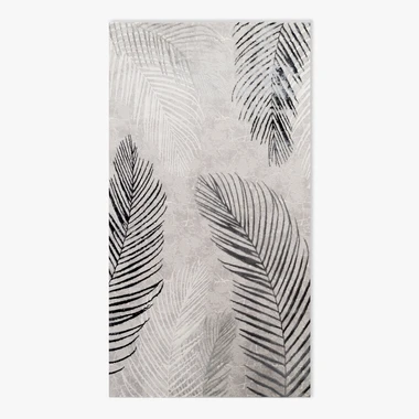 Šedo-krémový koberec s listy SUNSET 200x290 cm