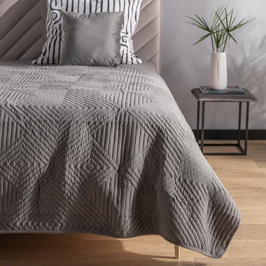 Šedý přehoz na postel MATTO 200x220 cm