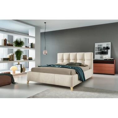 Béžová prošívaná postel VELVA FULL 160x220 cm